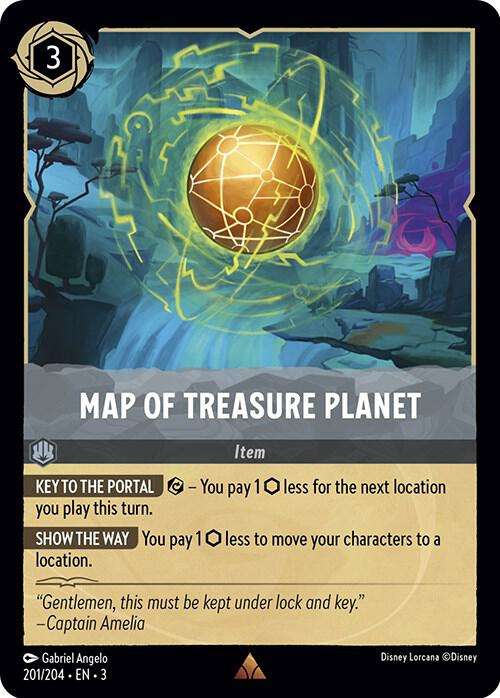 Disney Lorcana Trading Card Game - rare - Map of Treasure Planet - Into the Inklands (3)