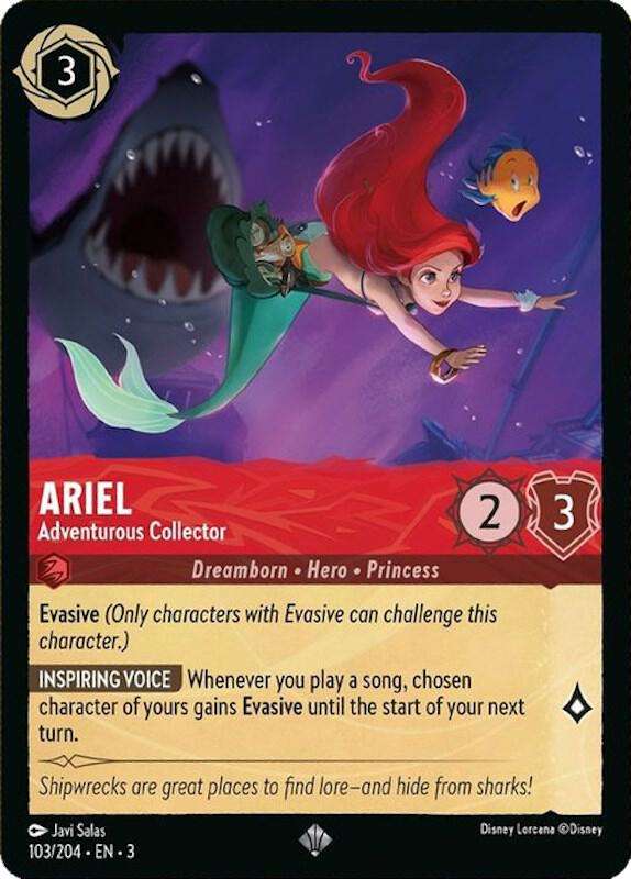 Disney Lorcana Trading Card Game - Super Rare - Ariel - Adventurous Collector - Into the Inklands