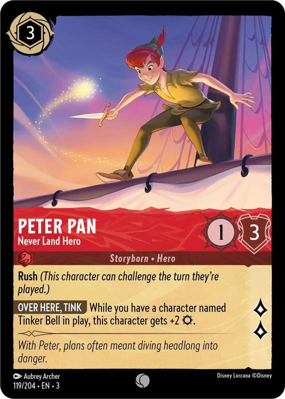 Disney Lorcana Trading Card Game - Peter Pan - Never Land Hero - Into the Inklands (3)