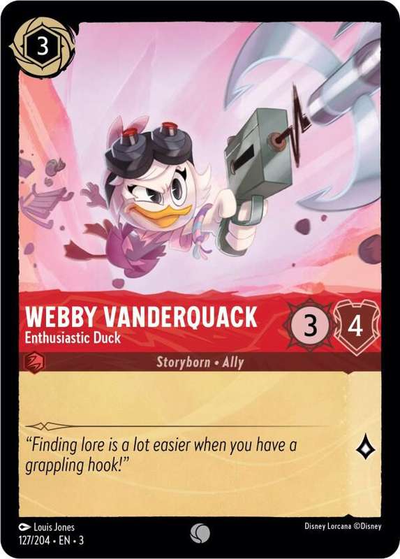 Disney Lorcana Trading Card Game - Webby Vanderquack - Enthusiastic Duck - Into the Inklands (3)