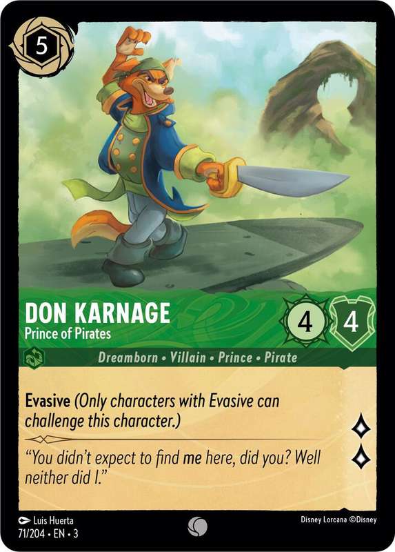 Disney Lorcana Trading Card Game - Don Karnage - Prince of Pirates - Into the Inklands (3)
