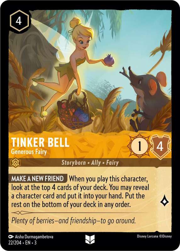 Disney Lorcana Trading Card Game - Tinker Bell - Generous Fairy - Into the Inklands (3)