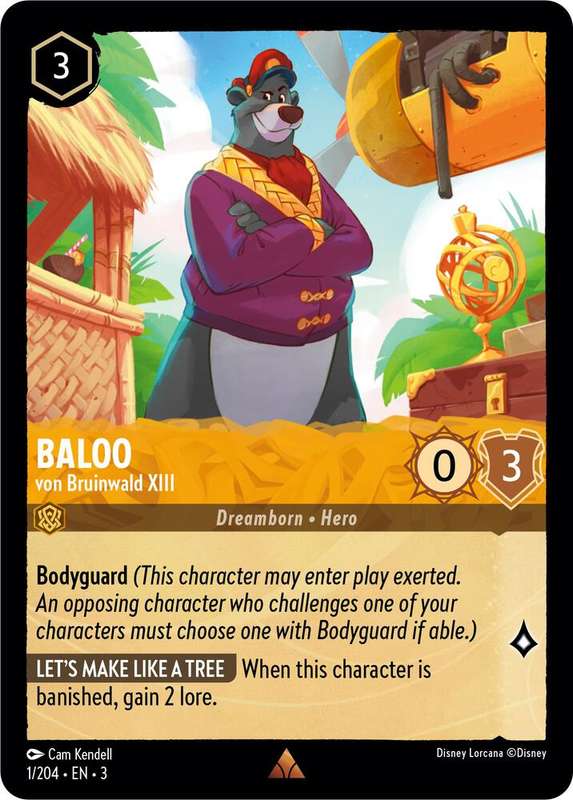 Disney Lorcana Trading Card Game - Rare - Baloo - von Bruinwald XIII - Into the Inklands (3)