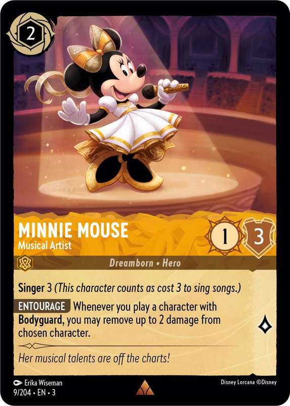 Disney Lorcana Trading Card Game - Rare - Minnie Mouse - Musical Artist - Into the Inklands (3)