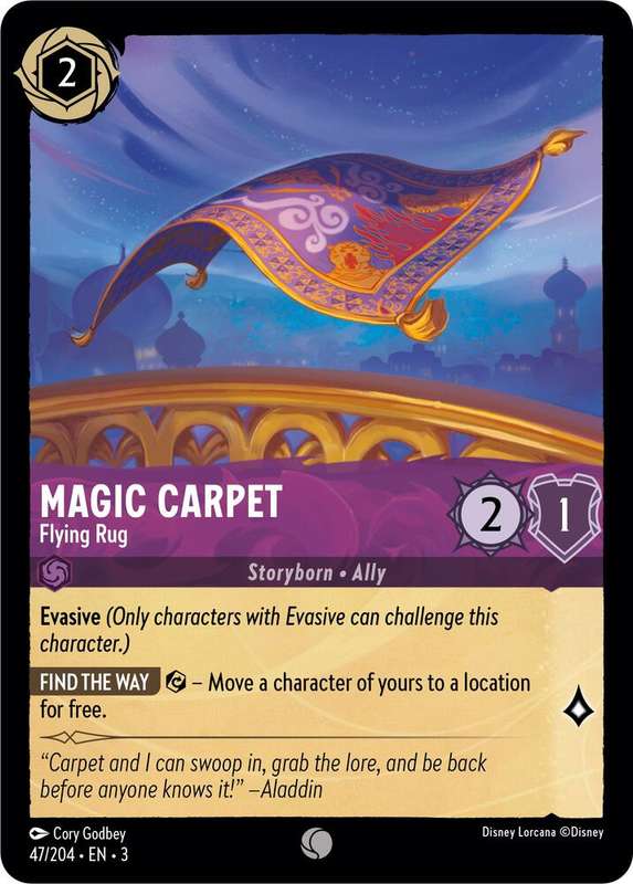 Disney Lorcana Trading Card Game - Magic Carpet - Flying Rug - Into the Inklands (3)