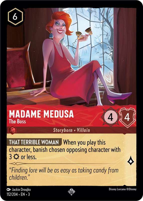Disney Lorcana Trading Card Game - Super Rare - Madame Medusa - The Boss - Into the Inklands