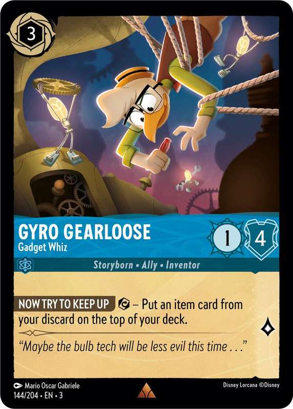 Disney Lorcana Trading Card Game - Rare - Gyro Gearloose - Gadget Whiz - Into the Inklands (3)