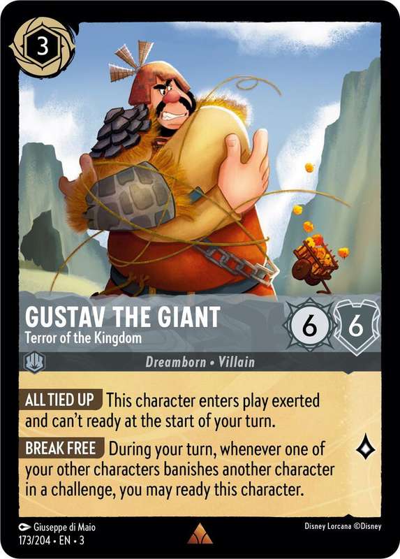 Disney Lorcana Trading Card Game - Rare - Gustav the Giant - Terror of the Kingdom - Into the