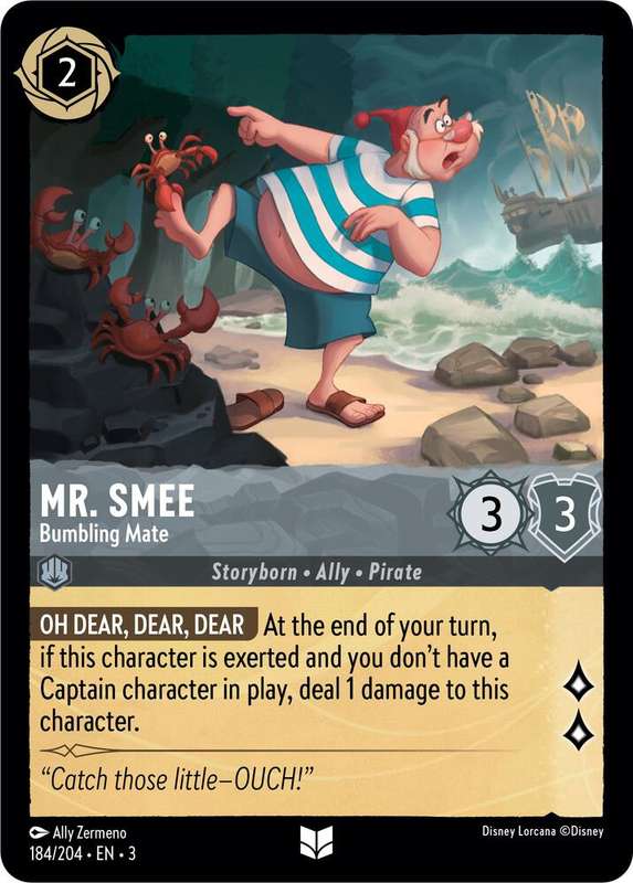 Disney Lorcana Trading Card Game - Mr. Smee - Bumbling Mate - Into the Inklands (3)
