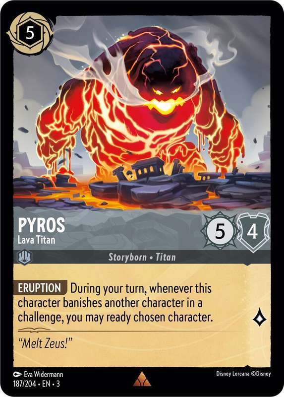 Disney Lorcana Trading Card Game - Rare - Pyros - Lava Titan - Into the Inklands (3)