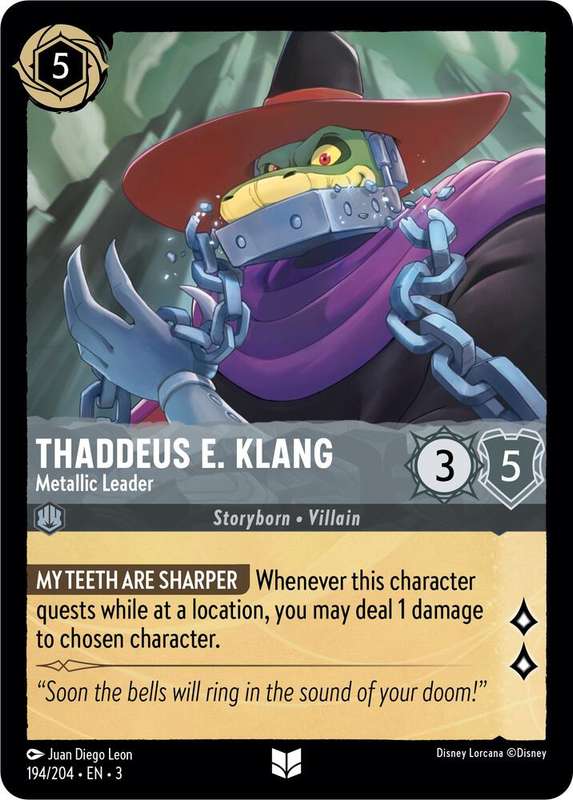 Disney Lorcana Trading Card Game - Thaddeus E. Klang - Metallic Leader - Into the Inklands (3)