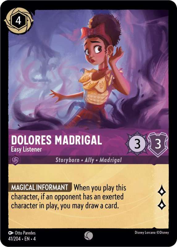 Disney Lorcana Trading Card Game - Dolores Madrigal - Easy Listener - Ursula's Return (4)