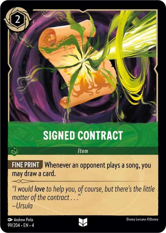 Disney Lorcana Trading Card Game - Signed Contract - Ursula's Return (4)