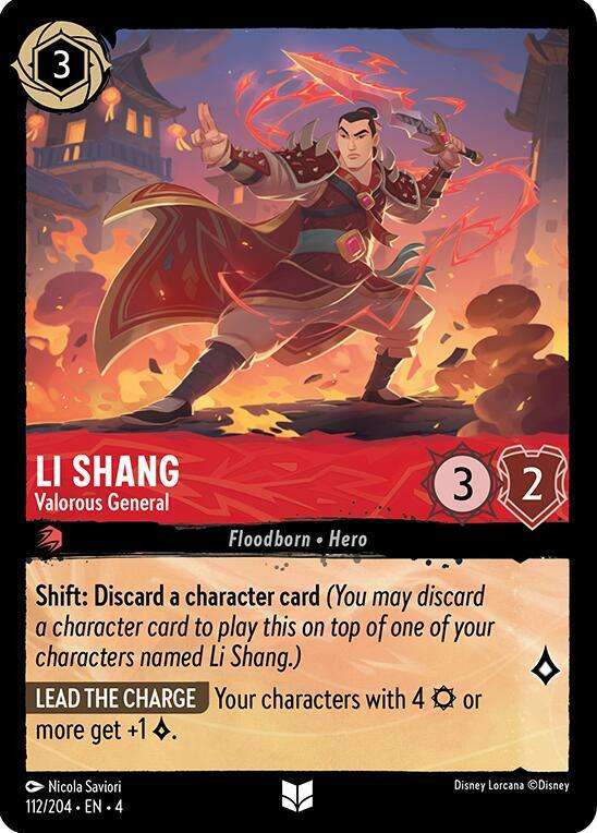 Disney Lorcana Trading Card Game - Li Shang - Valorous General - Ursula's Return (4)