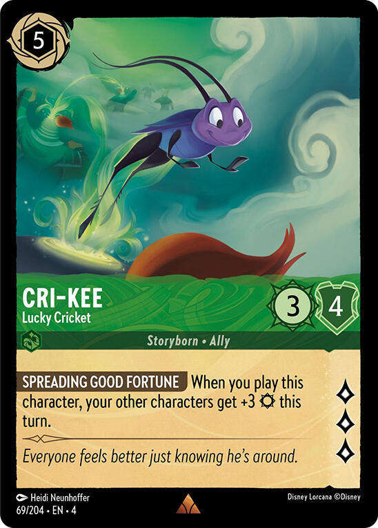 Disney Lorcana Trading Card Game - Rare - Cri-Kee - Lucky Cricket - Ursula's Return