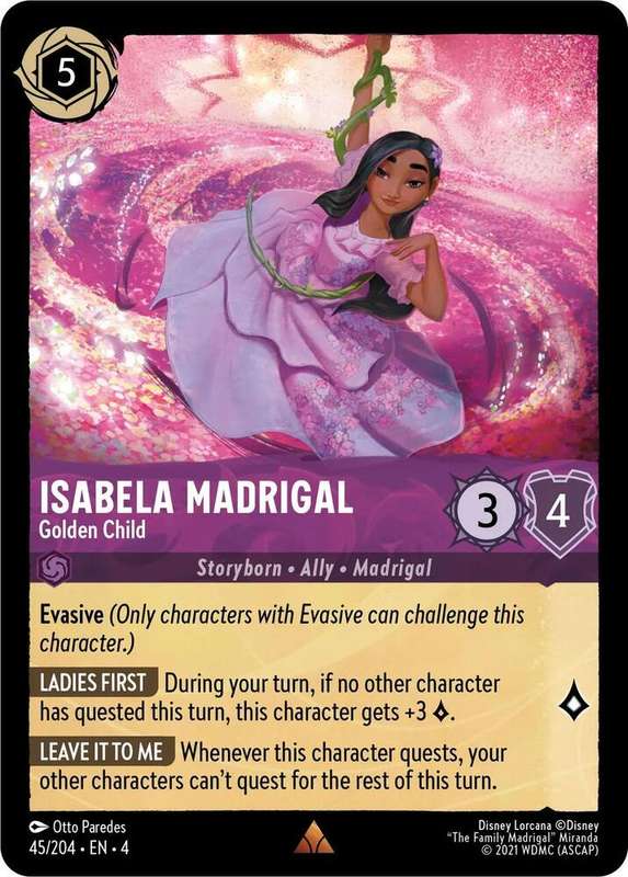Disney Lorcana Trading Card Game - Isabela Madrigal - Golden Child - Ursula's Return (4) Rare