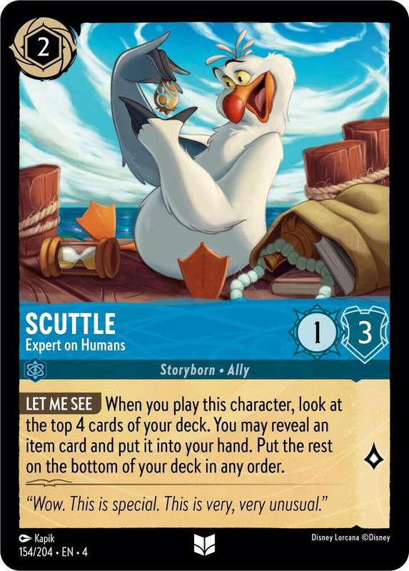Disney Lorcana Trading Card Game - Scuttle - Expert on Humans - Ursula's Return (4)