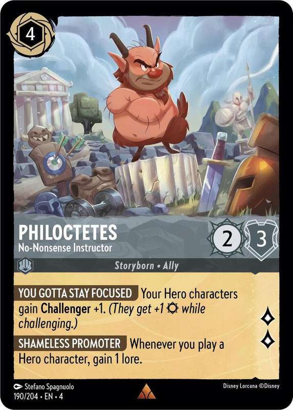 Disney Lorcana Trading Card Game - Rare - Philoctetes - No-Nonsense Instructor - Ursula's Return (4)