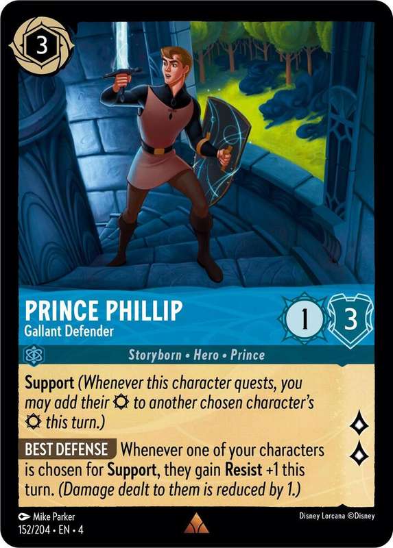 Disney Lorcana Trading Card Game - Rare - Prince Phillip - Gallant Defender - Ursula's Return (4)