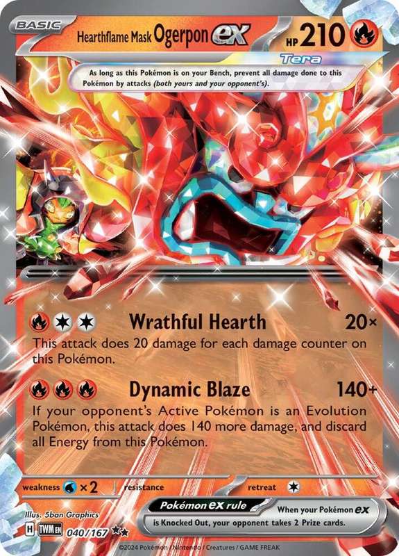 Pokemon Trading Card Game - Hearthflame Mask Ogerpon ex - 040/167 - SV06: Twilight Masquerade