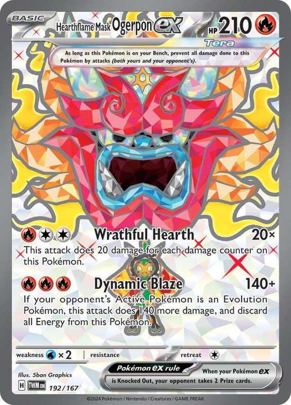 Pokemon Trading Card Game - Hearthflame Mask Ogerpon ex - 192/167 - SV06: Twilight Masquerade