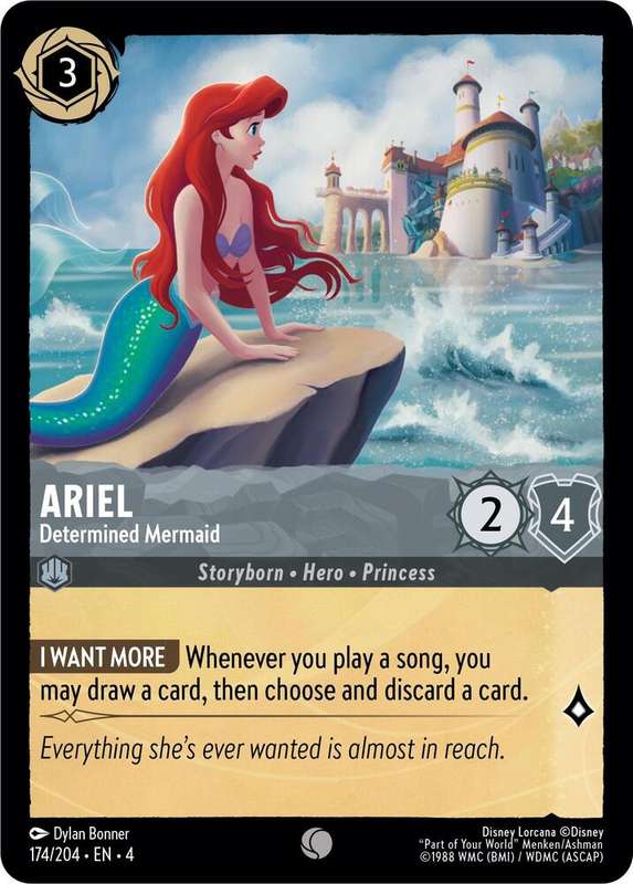 Disney Lorcana Trading Card Game - Ariel - Determined Mermaid - Ursula's Return (4)