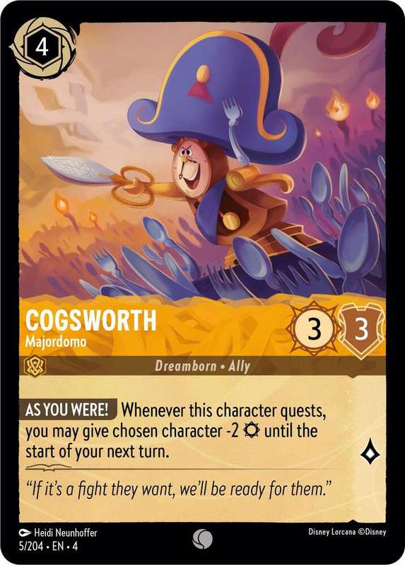 Disney Lorcana Trading Card Game - Cogsworth - Majordomo - Ursula's Return (4)