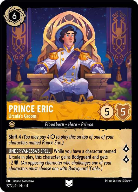 Disney Lorcana Trading Card Game - Prince Eric - Ursula's Groom - Ursula's Return (4)