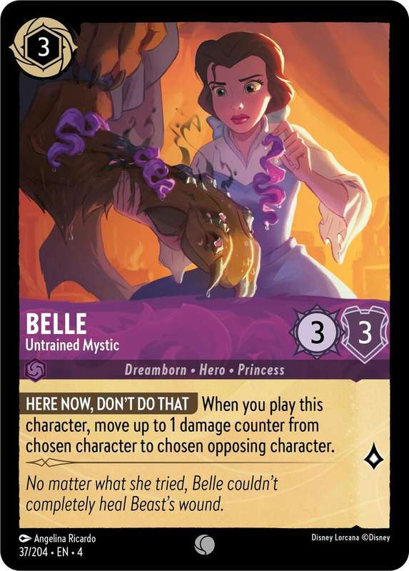 Disney Lorcana Trading Card Game - Belle - Untrained Mystic - Ursula's Return (4)