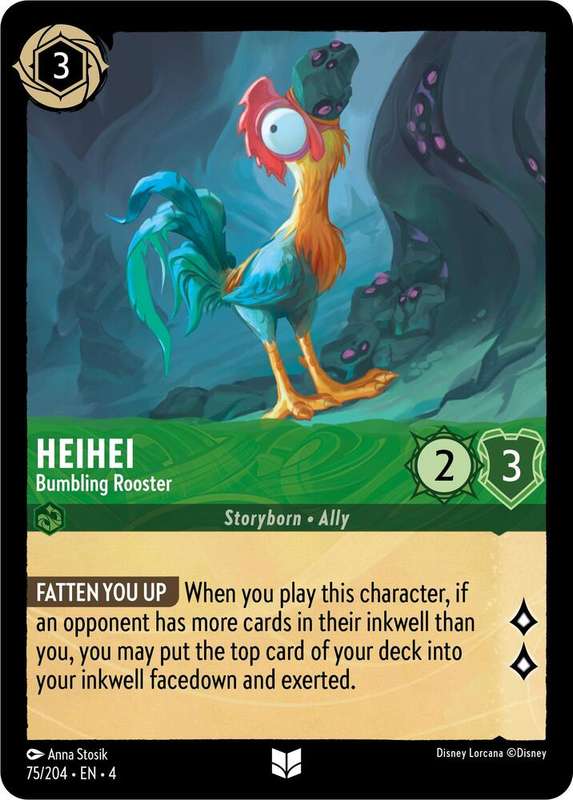 Disney Lorcana Trading Card Game - Heihei - Bumbling Rooster - Ursula's Return (4)