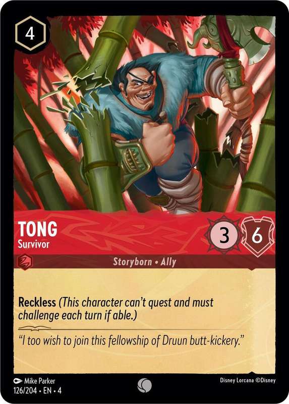 Disney Lorcana Trading Card Game - Tong - Survivor - Ursula's Return (4)