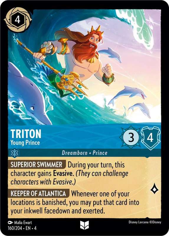 Disney Lorcana Trading Card Game - Triton - Young Prince - Ursula's Return (4)