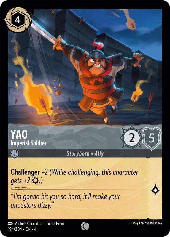 Disney Lorcana Trading Card Game - Yao - Imperial Soldier - Ursula's Return (4)