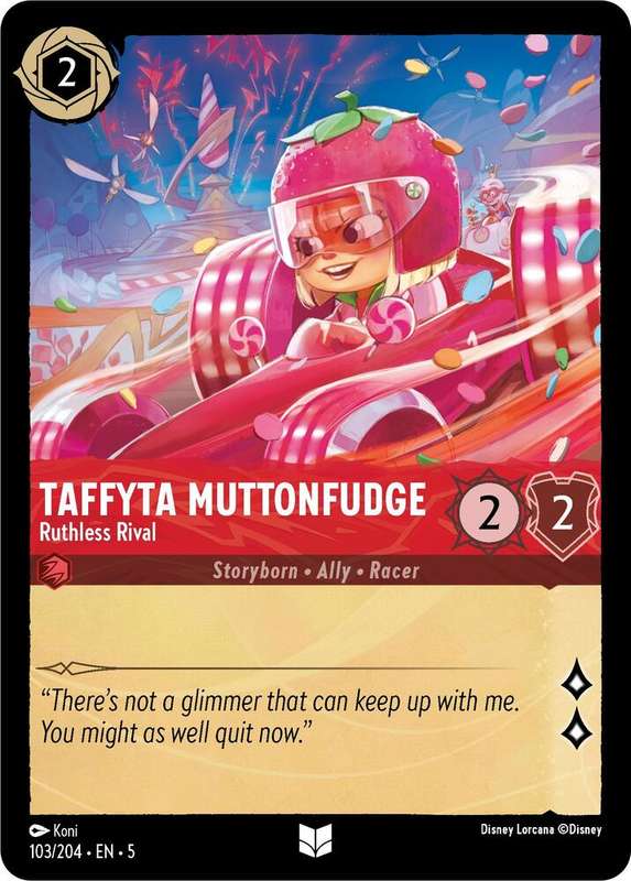Disney Lorcana Trading Card Game - Taffyta Muttonfudge - Ruthless Rival - Shimmering Skies (5)