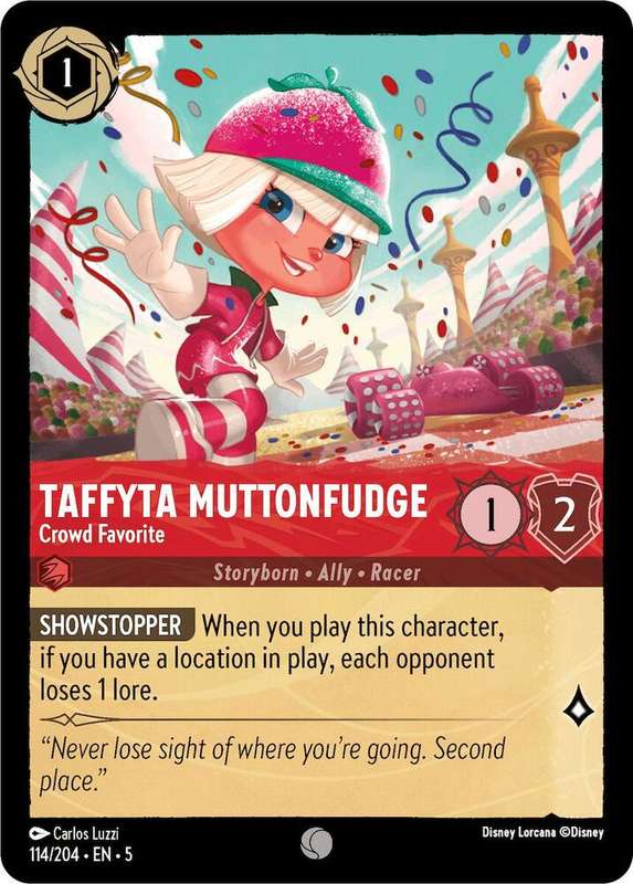 Disney Lorcana Trading Card Game - Taffyta Muttonfudge - Crowd Favorite - Shimmering Skies (5)