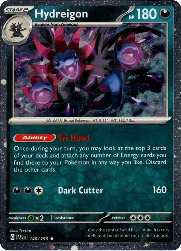 Pokemon Trading Card Game - Hydreigon (140/193) (Cosmo Holo) [Scarlet & Violet: Paldea Evolved]