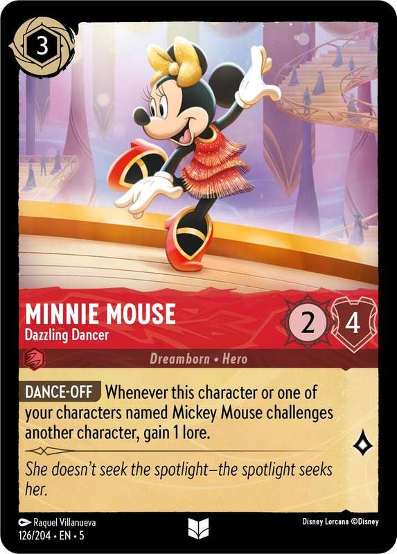 Disney Lorcana Trading Card Game - Minnie Mouse - Dazzling Dancer - Shimmering Skies (5)