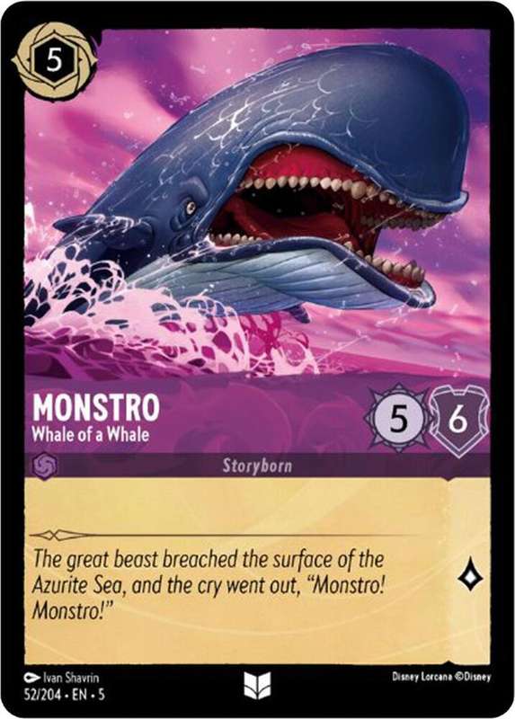 Disney Lorcana Trading Card Game - Monstro - Whale of a Whale - Shimmering Skies (5)