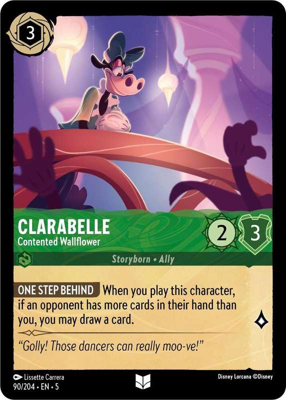 Disney Lorcana Trading Card Game - Clarabelle - Contented Wallflower - Shimmering Skies (5)
