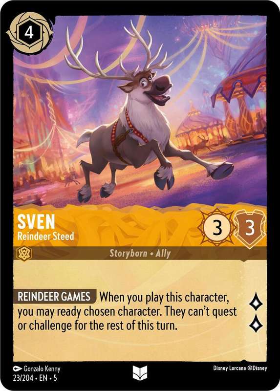 Disney Lorcana Trading Card Game - Sven - Reindeer Steed - Shimmering Skies (5)