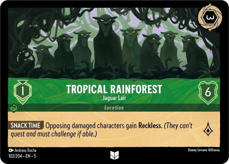 Disney Lorcana Trading Card Game - Tropical Rainforest - Jaguar Lair - Shimmering Skies (5)
