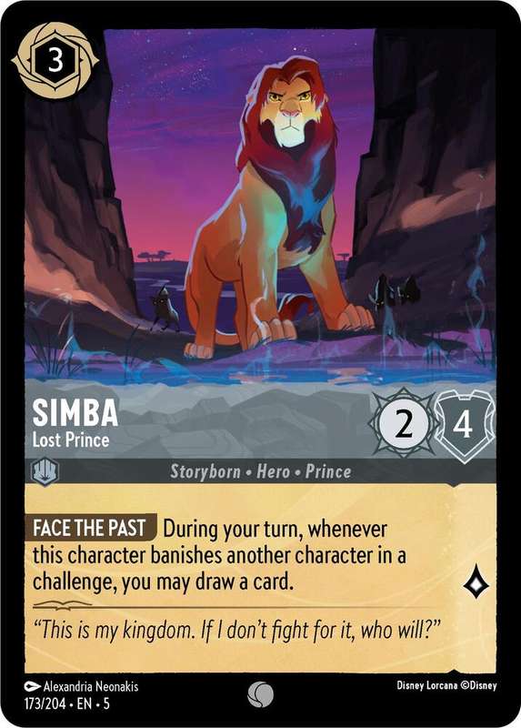 Disney Lorcana Trading Card Game - Simba - Lost Prince - Shimmering Skies (5)