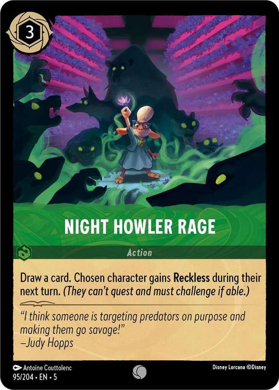 Disney Lorcana Trading Card Game - Night Howler Rage - Shimmering Skies (5)