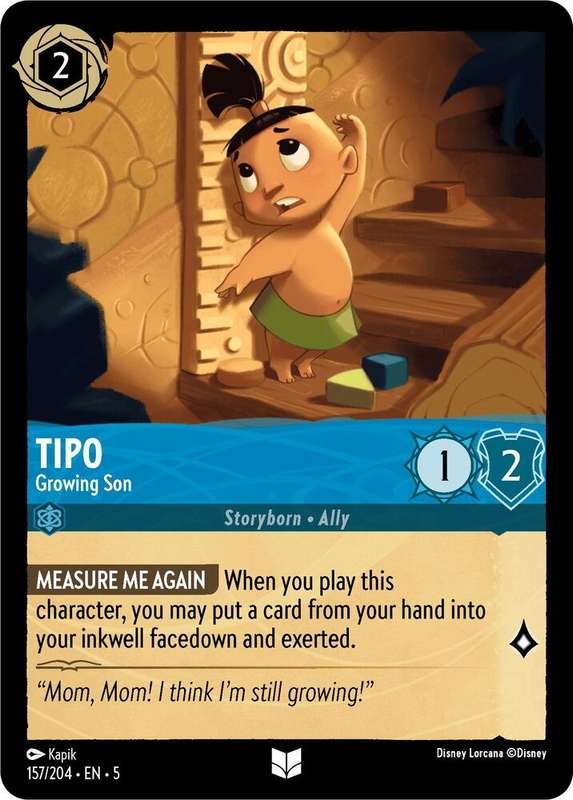 Disney Lorcana Trading Card Game - Tipo - Growing Son - Shimmering Skies (5)