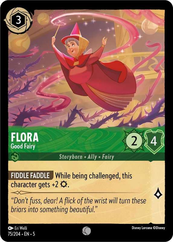 Disney Lorcana Trading Card Game - Flora - Good Fairy - Shimmering Skies (5)