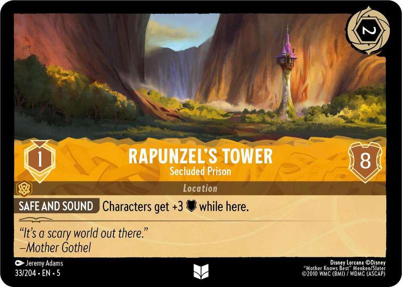 Disney Lorcana Trading Card Game - Rapunzel's Tower - Secluded Prison - Shimmering Skies (5)