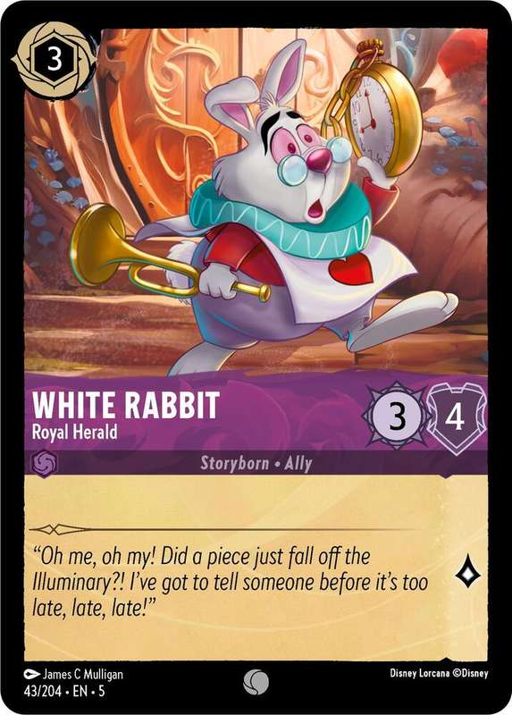 Disney Lorcana Trading Card Game - White Rabbit - Royal Herald - Shimmering Skies (5)