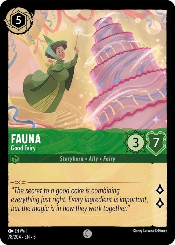 Disney Lorcana Trading Card Game - Fauna - Good Fairy - Shimmering Skies (5)