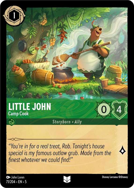 Disney Lorcana Trading Card Game - Little John - Camp Cook - Shimmering Skies (5)