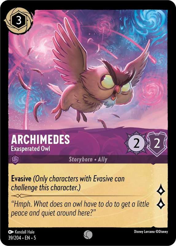 Disney Lorcana Trading Card Game - Archimedes - Exasperated Owl - Shimmering Skies (5)